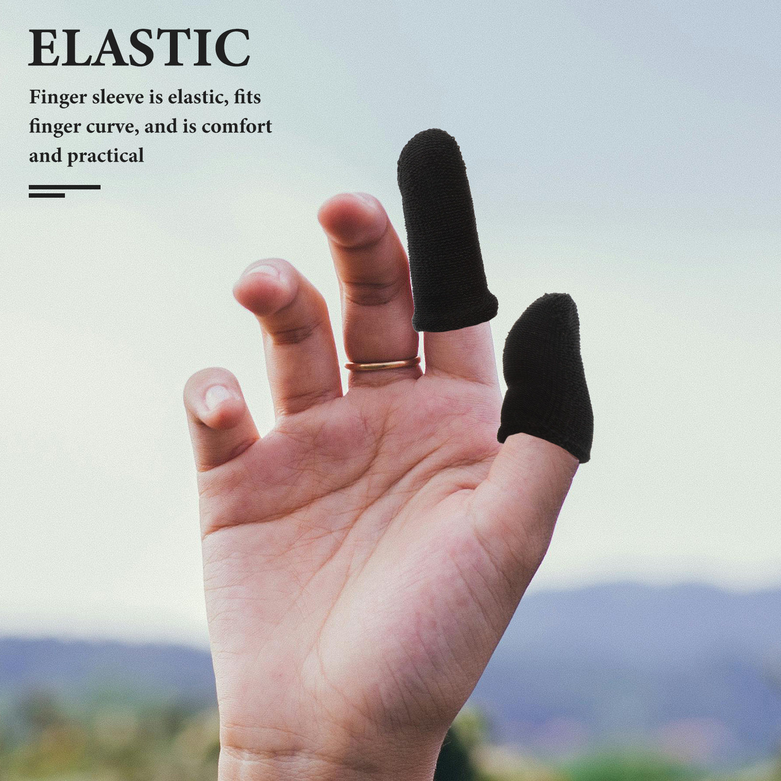 Touch Screen Gloves - 10 個の非汗性通気性ファイバーフィンガースリーブ弾性ゲーミング親指カバー超薄型タッチスクリーン手袋携帯電話ゲーム用