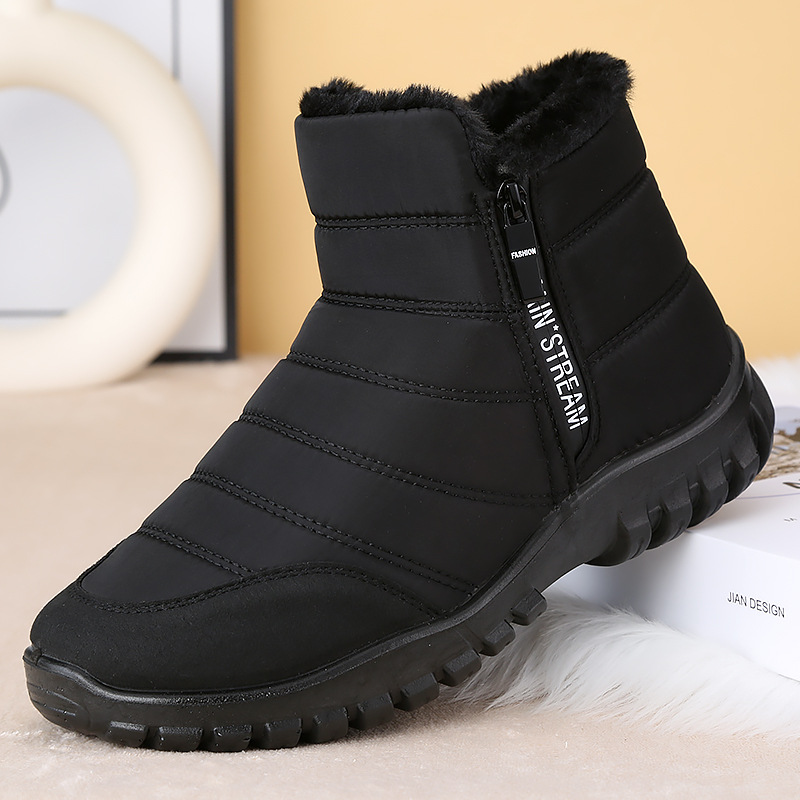 Waterproof Winter Boot - メンズアンクルスノーブーツ 防水 滑り止め カジュアルシューズ 保温性のあるプラッシュ素材 プラスサイズ