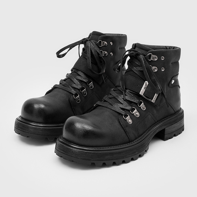 Waterproof Winter Boot - ブランド男性革ブーツオートバイ雪カウボーイフラットプラットフォームハイトップアンクル冬の靴高級ヴィンテージデザイナーシューズ