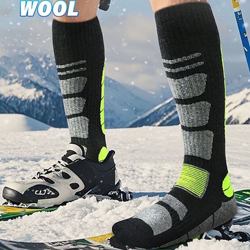 Thermal Sock Wool - GTUBIKE メリノウールサーマルソックス メンズ レディース 冬用ロングウォームコンプレッションソックス スキー