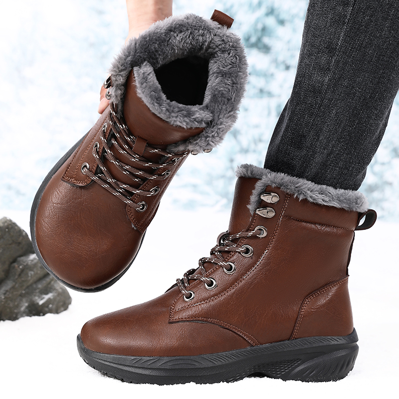 男性冬のスノーブーツ防水ワイドトゥスニーカースーパー保温紳士 - Waterproof Winter Boot のレビューと価格