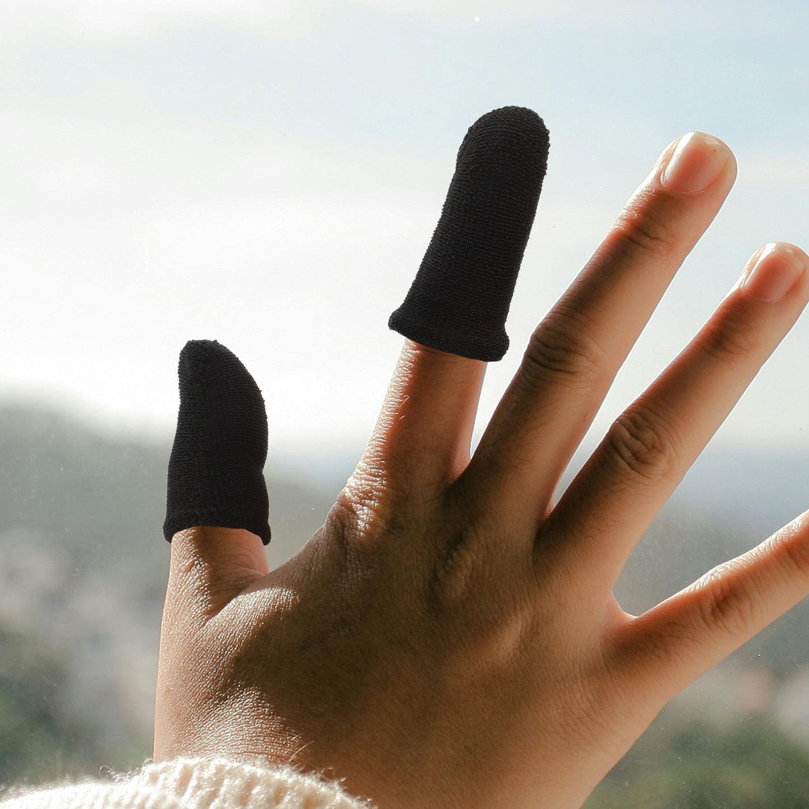 10 個の非汗性通気性ファイバーフィンガースリーブ弾性ゲーミ - Touch Screen Gloves のレビューと価格