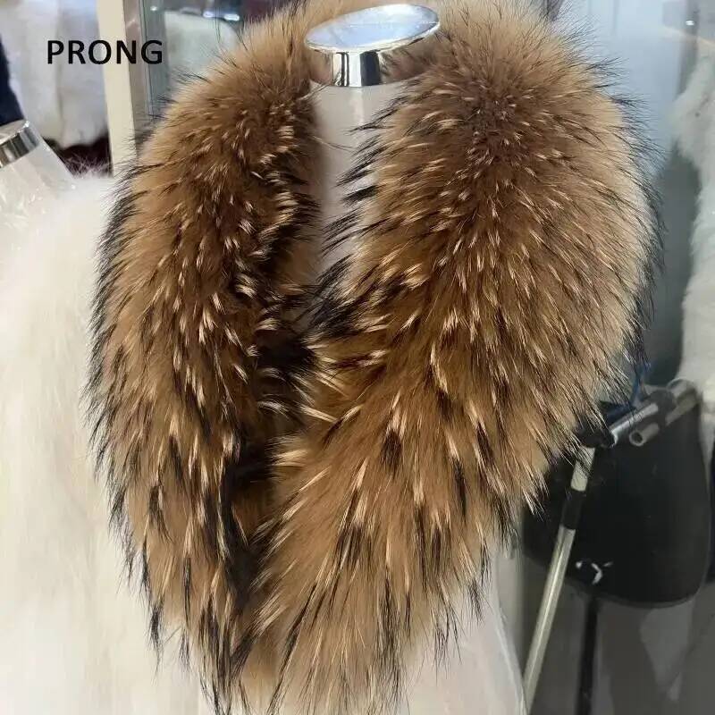 天然アライグマの毛皮の襟,女性用,本物の毛皮のスカーフ,豪華 - Shawl Wrap Winter のレビューと価格