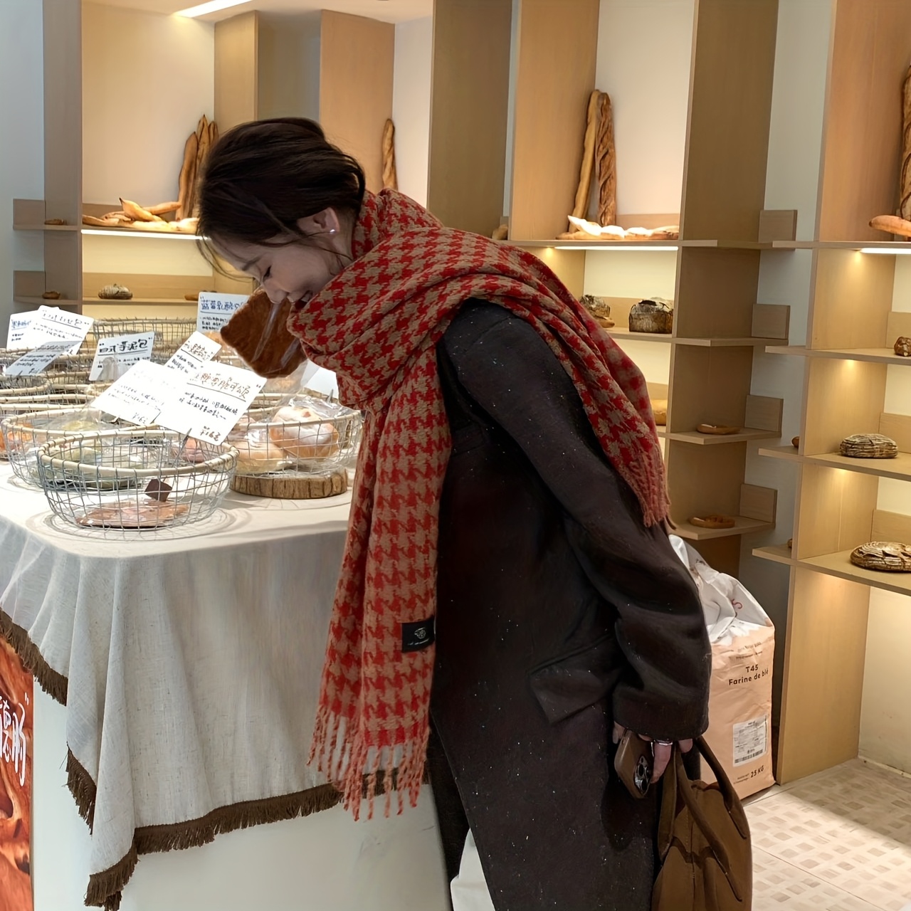 FANGSIGE 精巧な百塔ウール製秋冬用スカーフネックウォ - Wool Scarf Men のレビューと価格