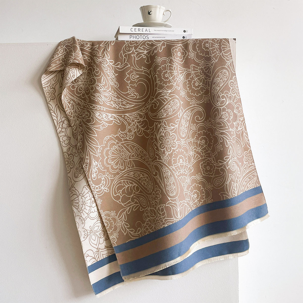 暖かいイミテーションカシミヤスカーフ、女性用フリンジ付き厚手 - Cashmere Pashmina Wrap のレビューと価格