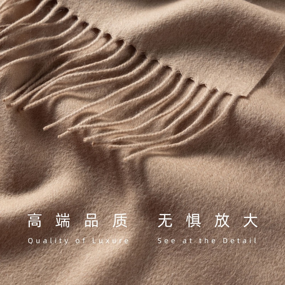 2026年 100%ウール無地スカーフ 男女兼用 冬用 暖か - Wool Scarf Men のレビューと価格