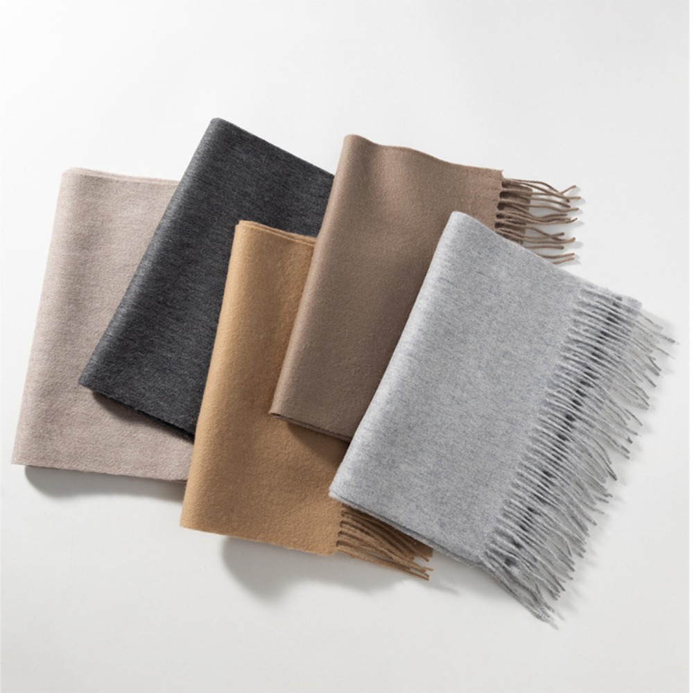 2026年 100%ウール無地スカーフ 男女兼用 冬用 暖か - Wool Scarf Men のレビューと価格