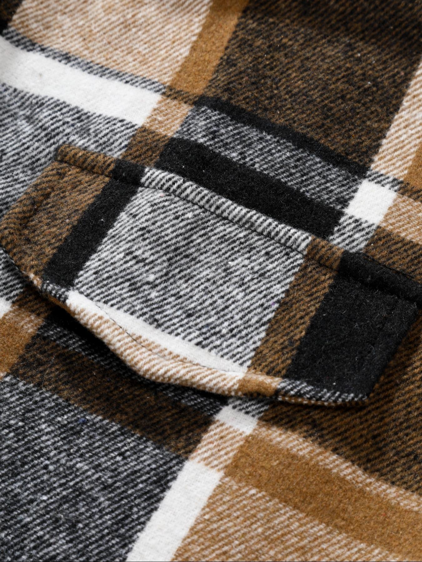 レトロチェック柄シャツメンズカジュアルエレガントボタンアップ - Flannel Shirt Lined のレビューと価格