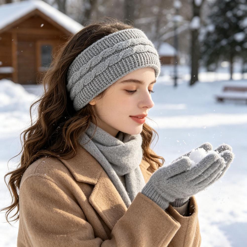 女性用冬用ヘッドバンド、厚手のニット製イヤーウォーマー、防寒 - Winter Headband Fleece のレビューと価格