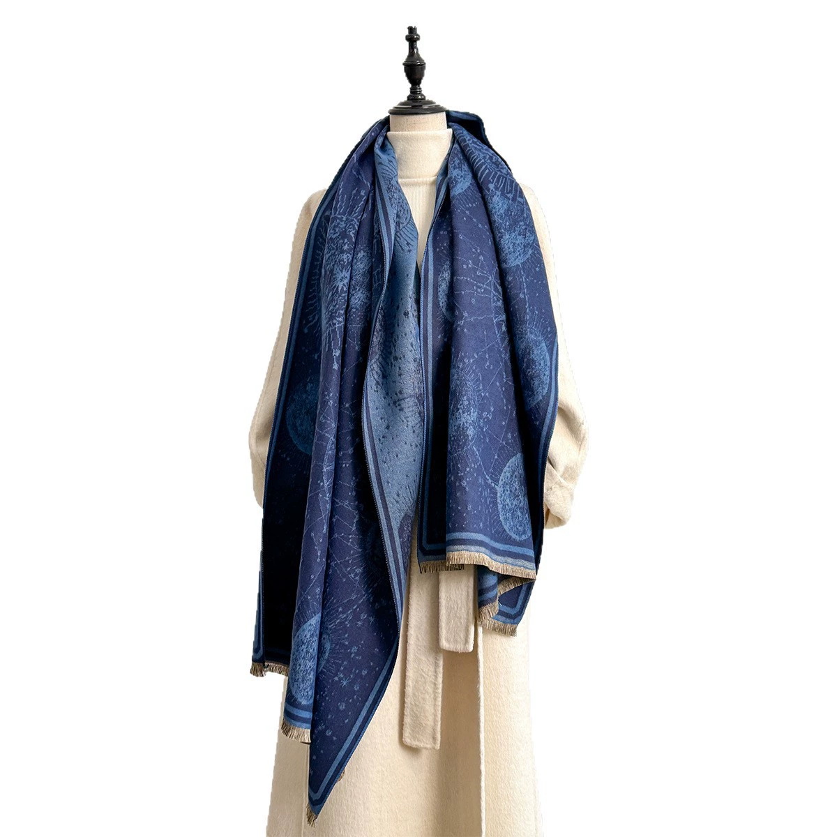 高級レディース冬厚手ラップショール高品質両面模造カシミヤジャ - Cashmere Pashmina Wrap のレビューと価格