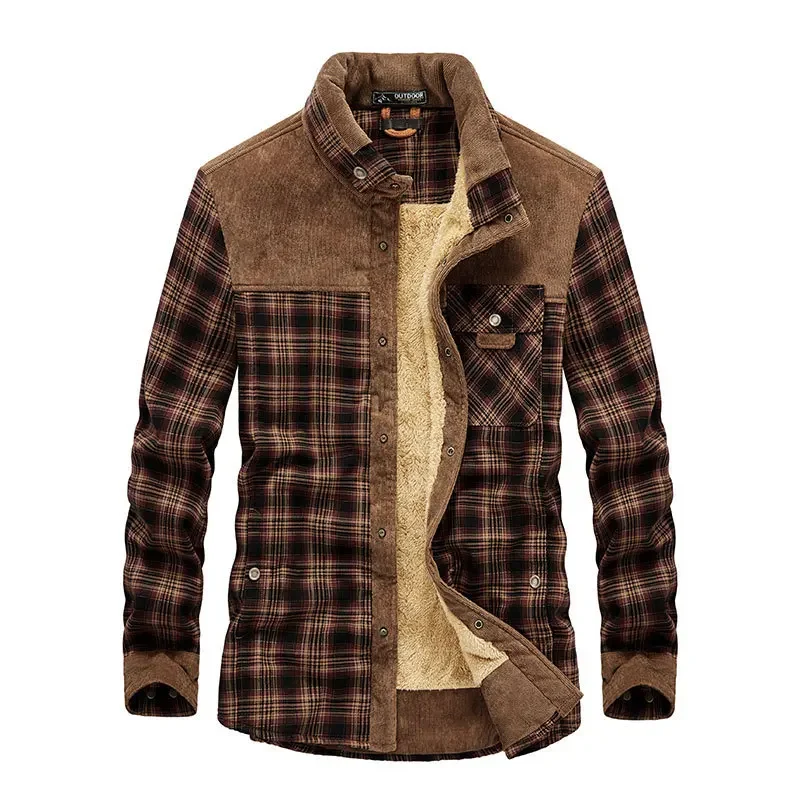 冬のメンズチェッカーシャツ,暖かいウールのシャツ,高品質の綿 - Flannel Shirt Lined のレビューと価格