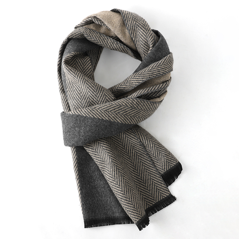 高級冬用メンズスカーフショール暖かい秋用カシミヤハンカチソフ - Wool Scarf Men のレビューと価格