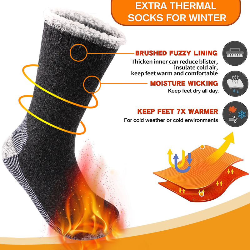 1 ペアメンズメリノウール暖かい靴下スノーソックス保温性と耐 - Thermal Sock Wool のレビューと価格