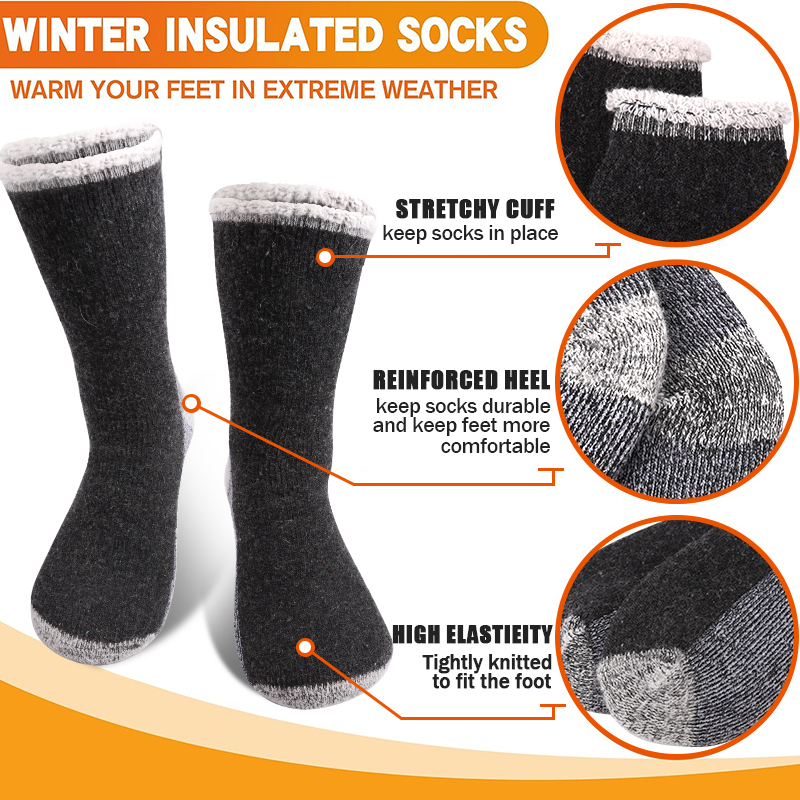 1 ペアメンズメリノウール暖かい靴下スノーソックス保温性と耐 - Thermal Sock Wool のレビューと価格